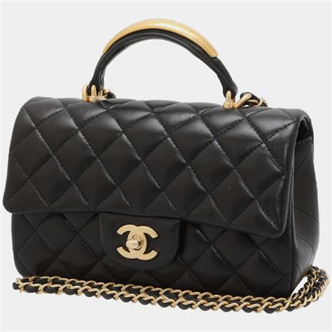 chanel mini top handle bag lamb skin|Chanel handbags.